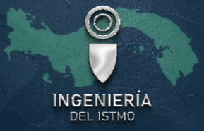 Logo de Ingeniería del Istmo sobre el mapa de Panamá