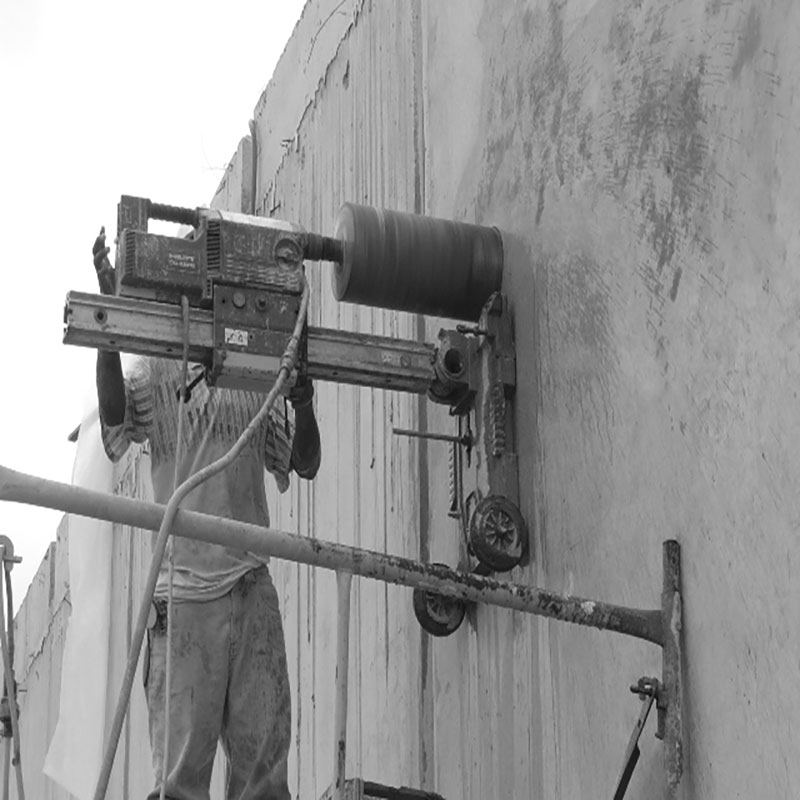 Core drilling en muro de concreto — proyecto COPEC Pacora