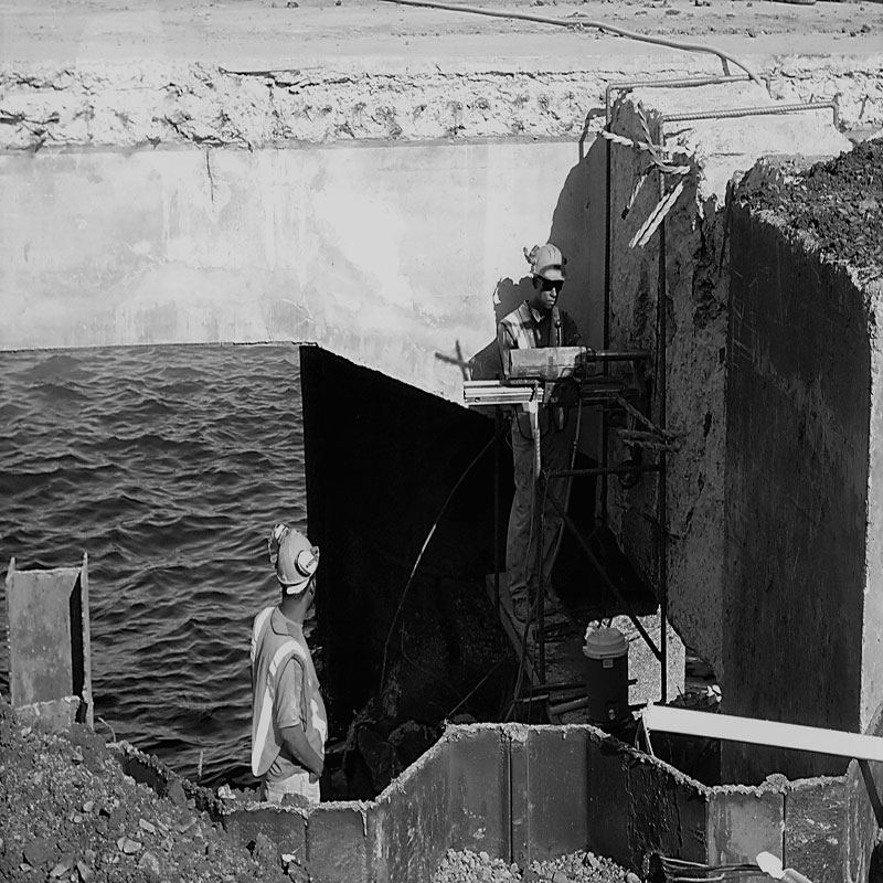 Corte estructural bajo muelle — Puerto de Balboa